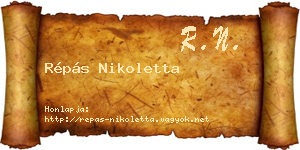 Répás Nikoletta névjegykártya