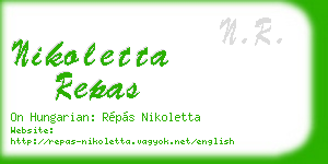 nikoletta repas business card